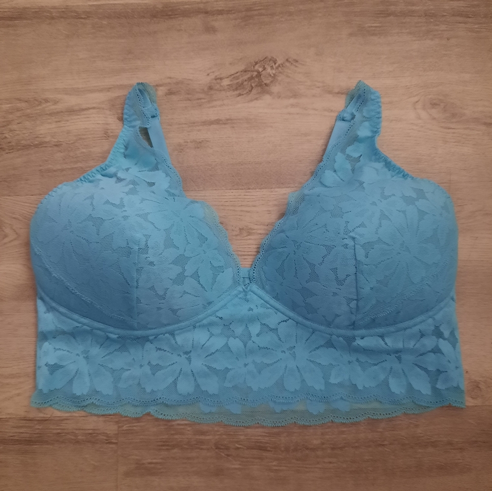 PINK Victoria's Secret Teal Lace Bralette